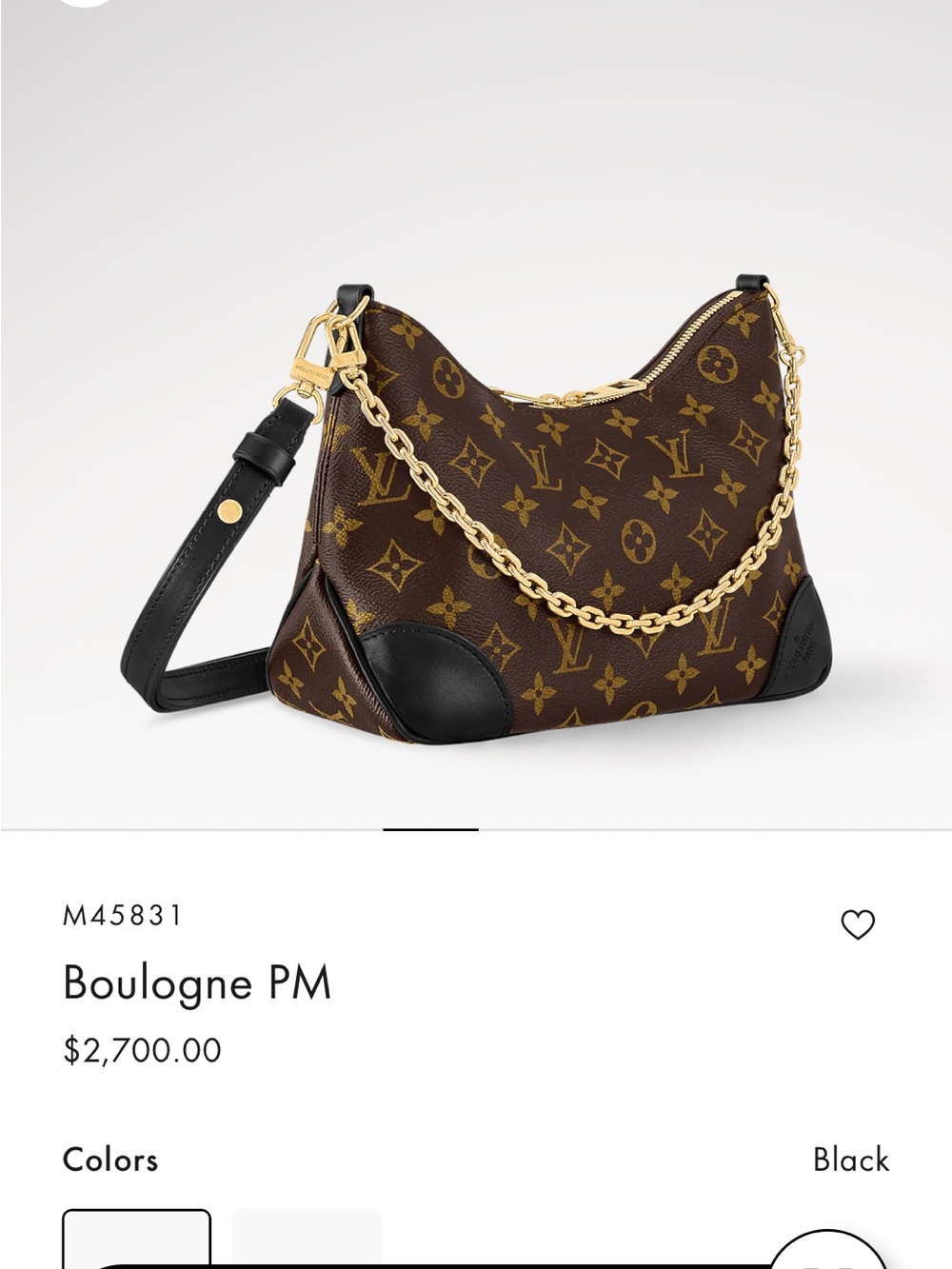 Louis Vuitton Brown Monogram Boulogne PM Shoulder Bag with Black Trim